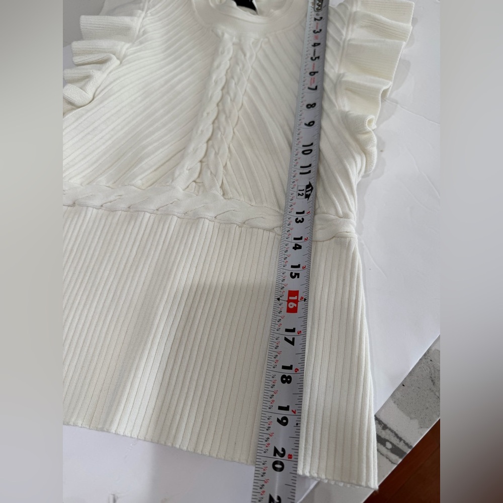 Milly Chiffon Ruffled knit Top - Picture 9 of 12
